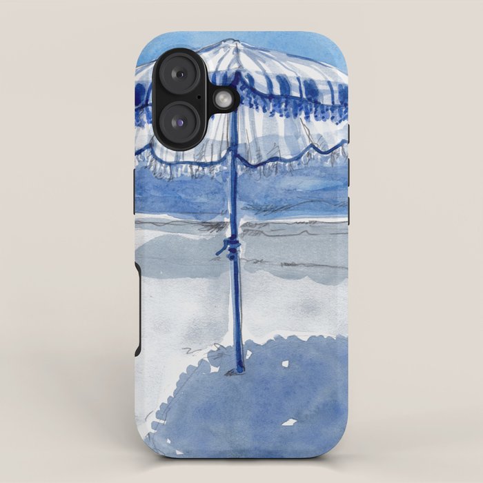 Blue Beach Umbrella Shade iPhone Case Gallery Image 1