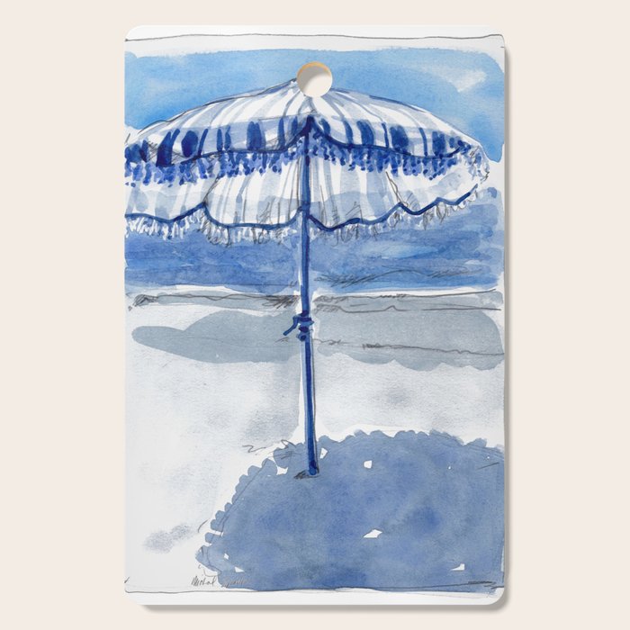 Blue Beach Umbrella Shade Cutting Board Gallery Image 1