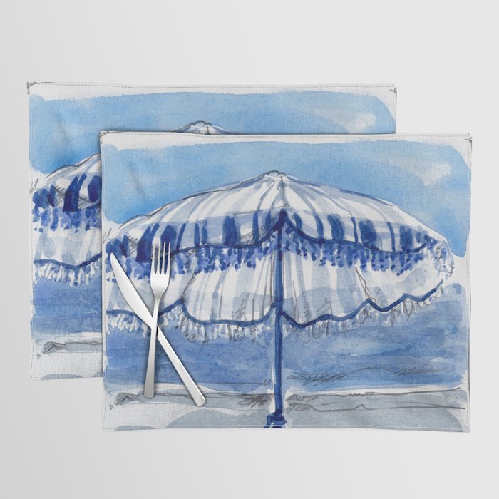 Blue Beach Umbrella Shade Placemat Gallery Image 1