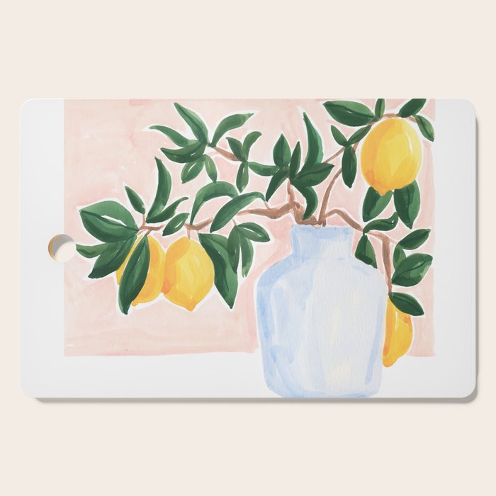 Lemon Tree Branch in a Vase II Cutting Board Gallery Image 1