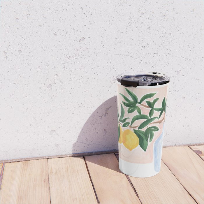 Lemon Tree Branch in a Vase II Travel Mug Gallery Image 4