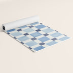 Mosaic plaids geometric pattern watercolor Soft blue Yoga Mat Gallery Image 2