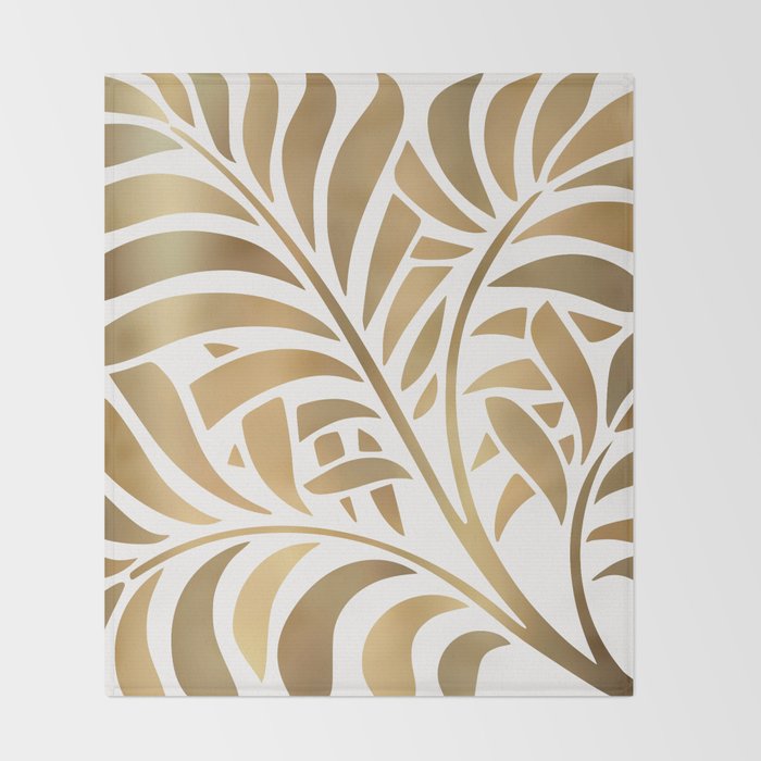 Art Deco Gold Leaf  Throw Blanket Gallery Image 2