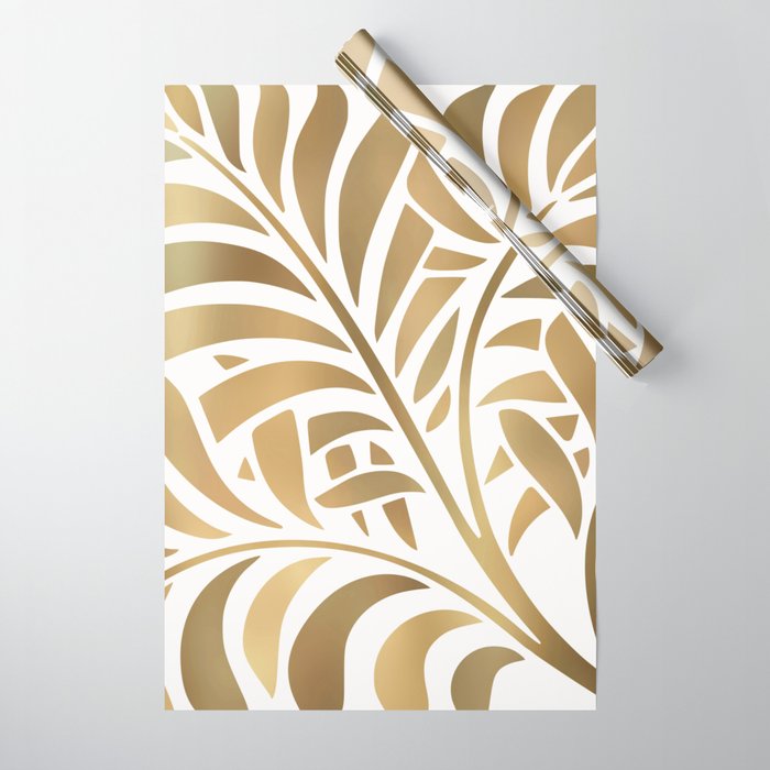 Art Deco Gold Leaf  Wrapping Paper Gallery Image 1