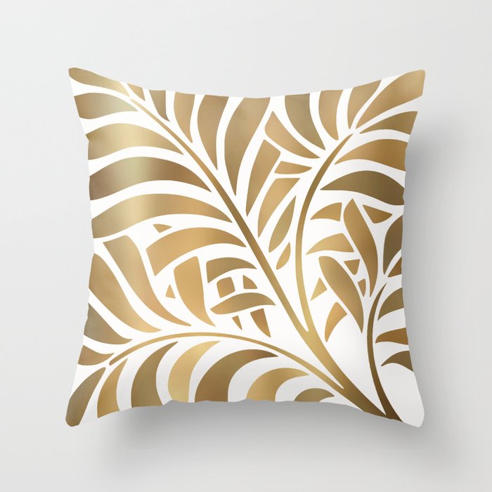 Art Deco Gold Leaf  Throw Pillow Gallery Image 6