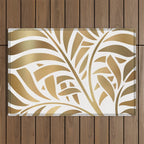 Art Deco Gold Leaf  Outdoor Rug Gallery Image 1