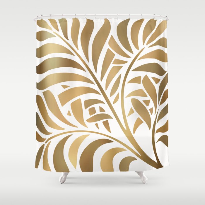 Art Deco Gold Leaf  Shower Curtain Gallery Image 1