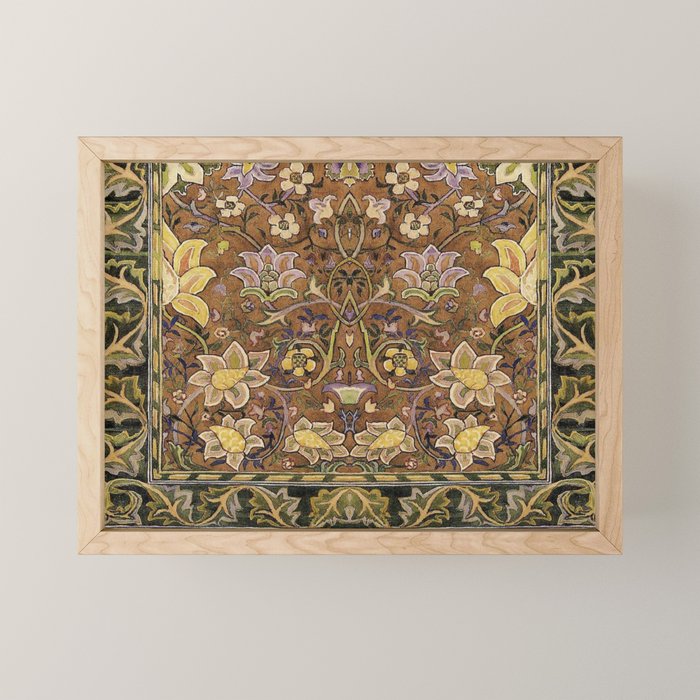 William Morris Antique Redcar Persian Floral Mini Art Print Gallery Image 1