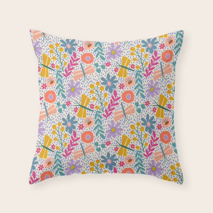 Happy Bloom Throw Pillow Gallery Image 1