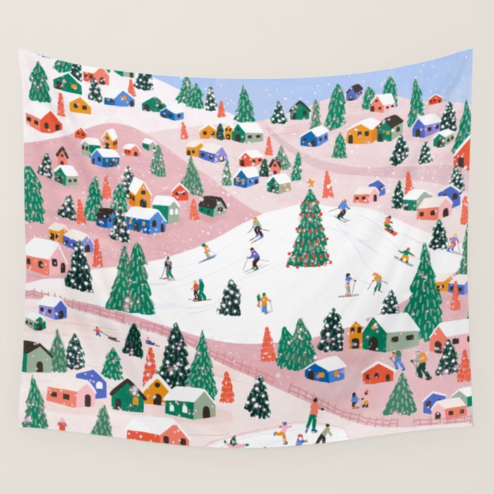 Winter Holiday Wall Tapestry Gallery Image 4