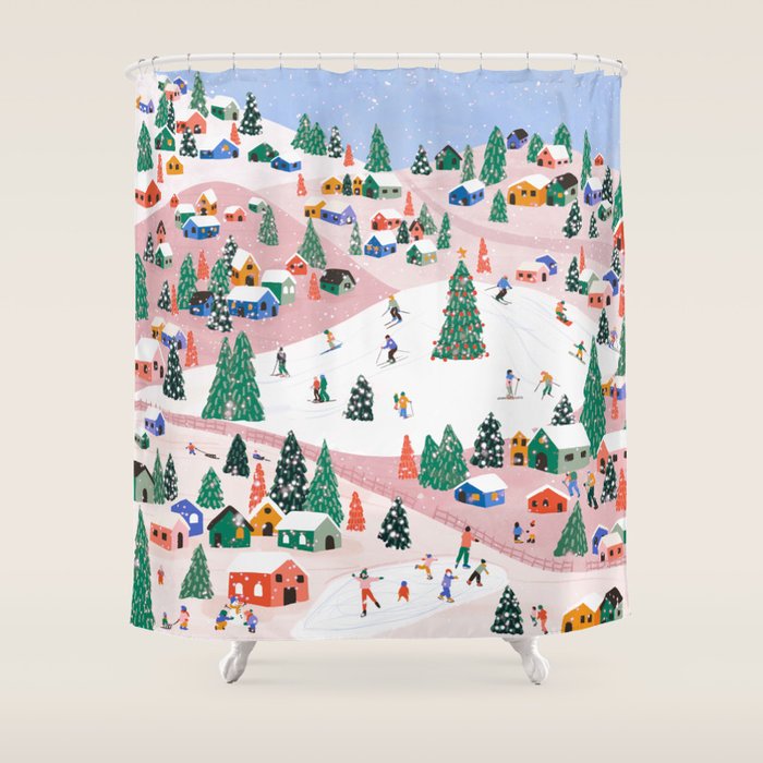 Winter Holiday Shower Curtain Gallery Image 1