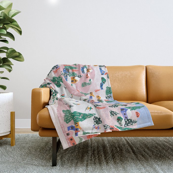 Winter Holiday Throw Blanket Gallery Image 1