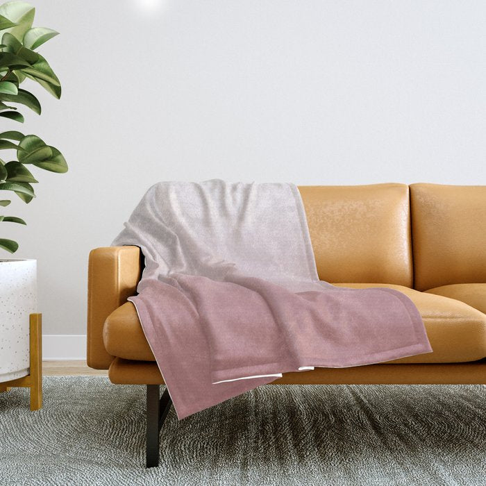 Dusty Rose Gradient Color Throw Blanket Gallery Image 1