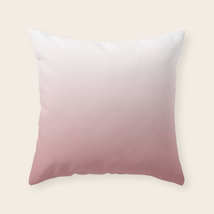 Dusty Rose Gradient Color Throw Pillow Gallery Image 6