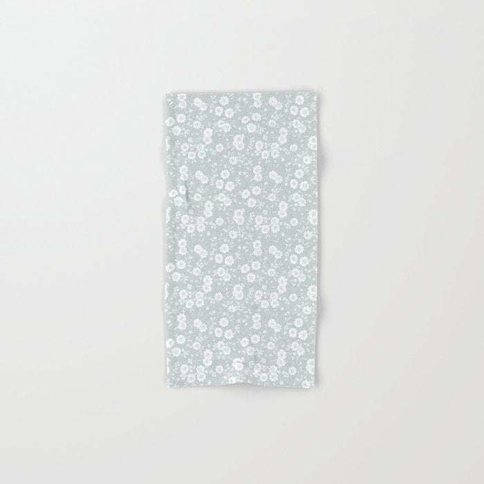 Cluster Flower Vines - Mint Bath Towel Gallery Image 1