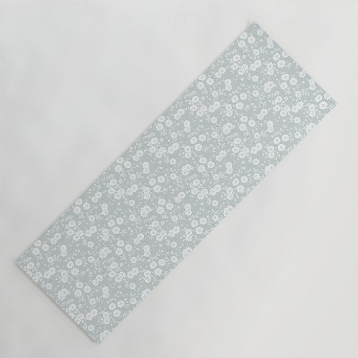 Cluster Flower Vines - Mint Yoga Mat Gallery Image 1