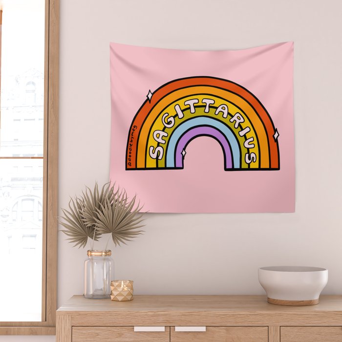 Sagittarius Rainbow Wall Tapestry Gallery Image 2