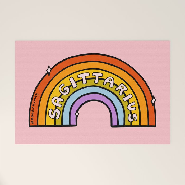 Sagittarius Rainbow Welcome Mat Gallery Image 1