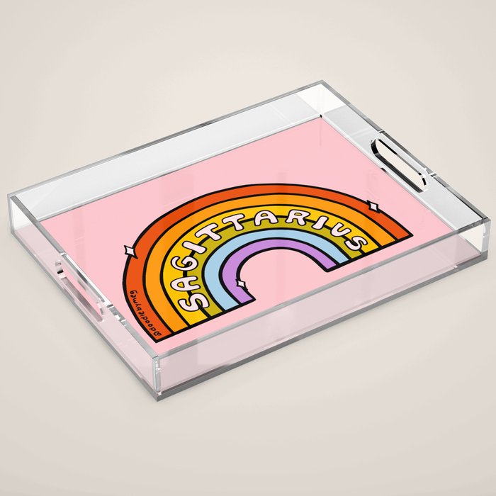 Sagittarius Rainbow Acrylic Tray Gallery Image 1