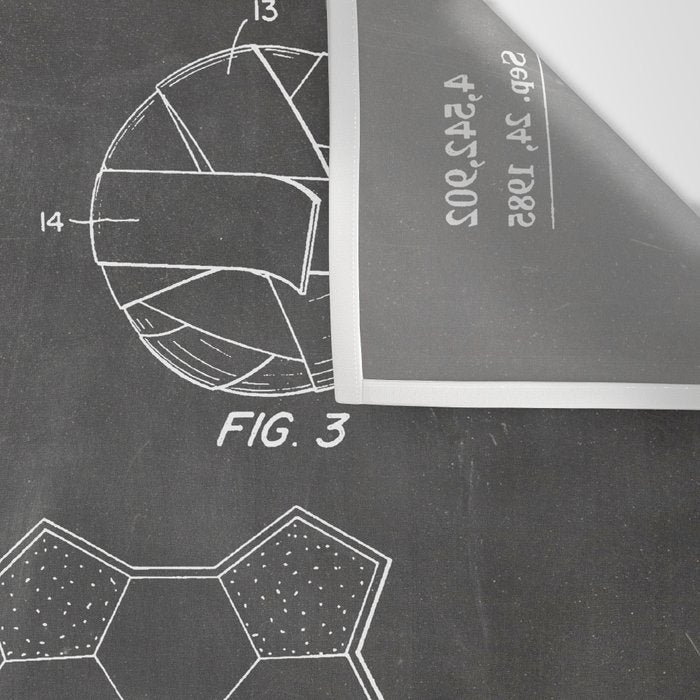 Soccer Ball Patent - Football Art - Black Chalkboard Wall Tapestry Gallery Image 3