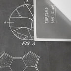 Soccer Ball Patent - Football Art - Black Chalkboard Wall Tapestry Gallery Image 3