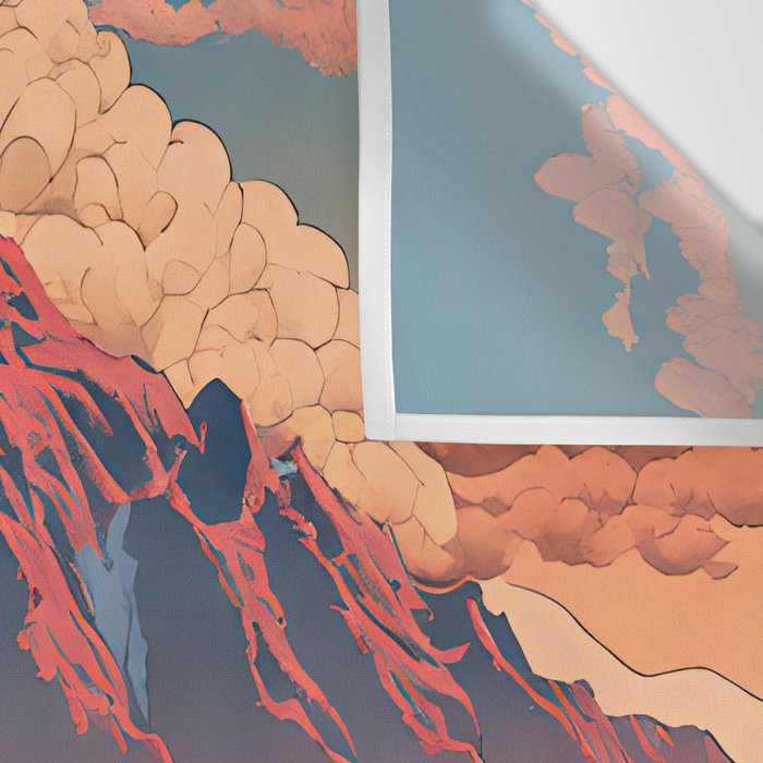 The Red - A Contemporary Ukiyo-e Nature Landscape Wall Tapestry Gallery Image 3