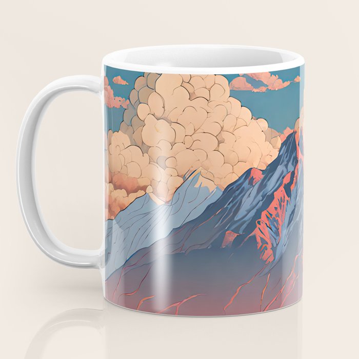 The Red - A Contemporary Ukiyo-e Nature Landscape Coffee Mug Gallery Image 3