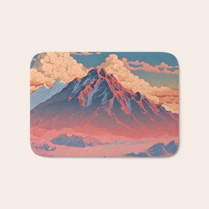 The Red - A Contemporary Ukiyo-e Nature Landscape Bath Mat Gallery Image 1