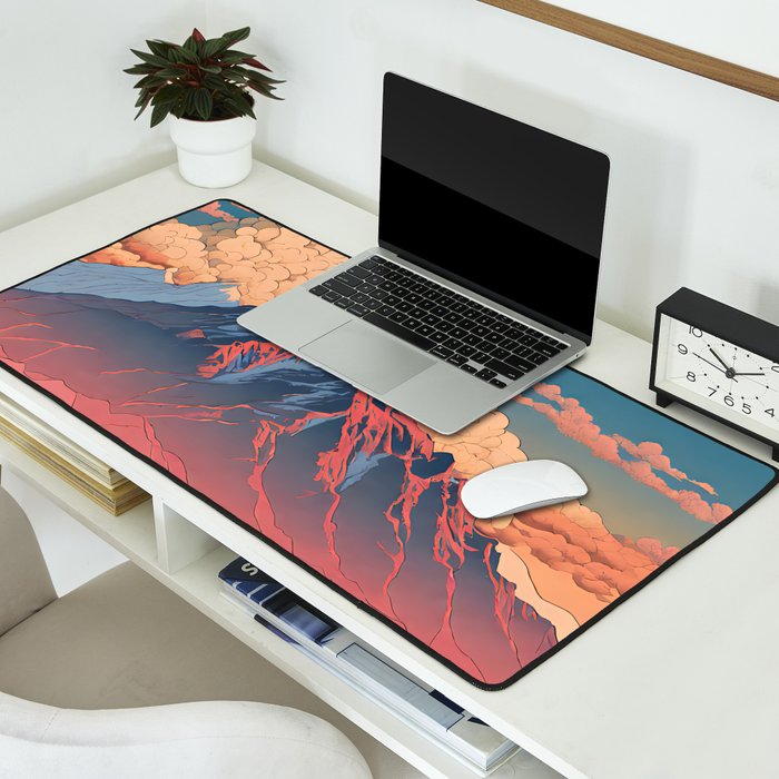 The Red - A Contemporary Ukiyo-e Nature Landscape Desk Mat Gallery Image 2