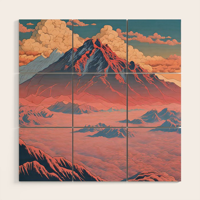 The Red - A Contemporary Ukiyo-e Nature Landscape Wood Wall Art Gallery Image 1