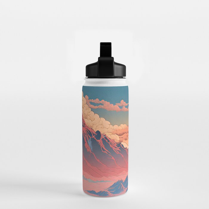 The Red - A Contemporary Ukiyo-e Nature Landscape Water Bottle Gallery Image 2