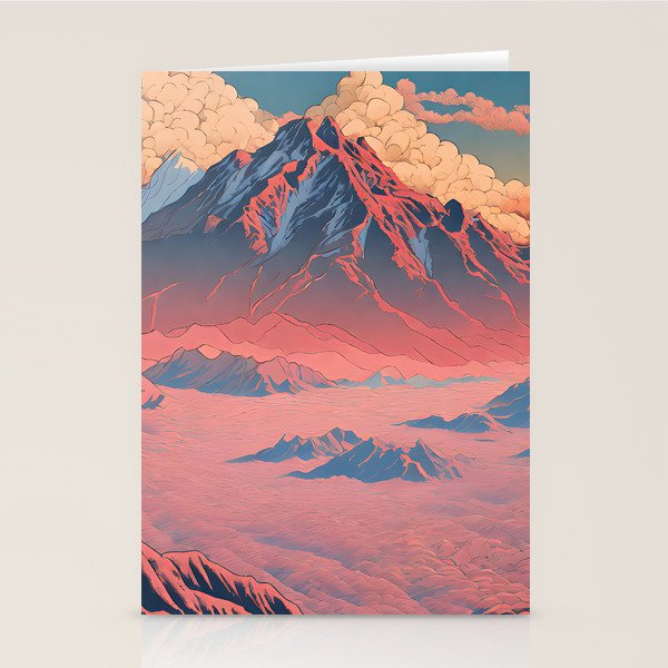 The Red - A Contemporary Ukiyo-e Nature Landscape Stationery Card Gallery Image 2