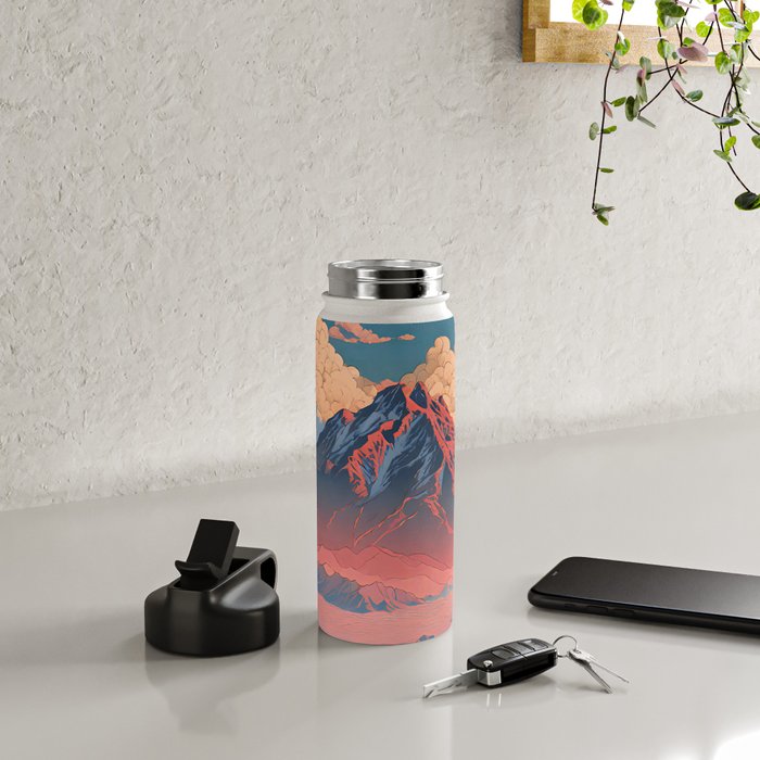 The Red - A Contemporary Ukiyo-e Nature Landscape Water Bottle Gallery Image 4