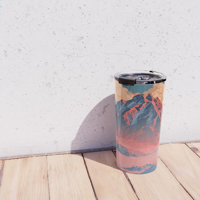 The Red - A Contemporary Ukiyo-e Nature Landscape Travel Mug Gallery Image 4