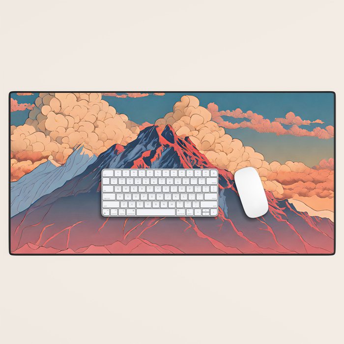 The Red - A Contemporary Ukiyo-e Nature Landscape Desk Mat Gallery Image 1