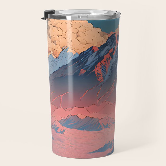 The Red - A Contemporary Ukiyo-e Nature Landscape Travel Mug Gallery Image 3