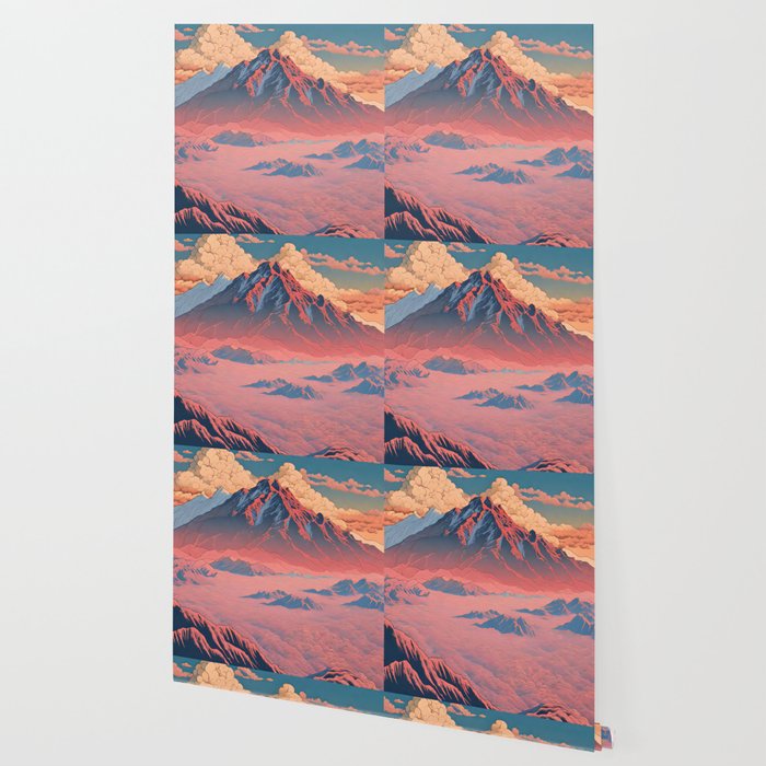 The Red - A Contemporary Ukiyo-e Nature Landscape Wallpaper Gallery Image 2