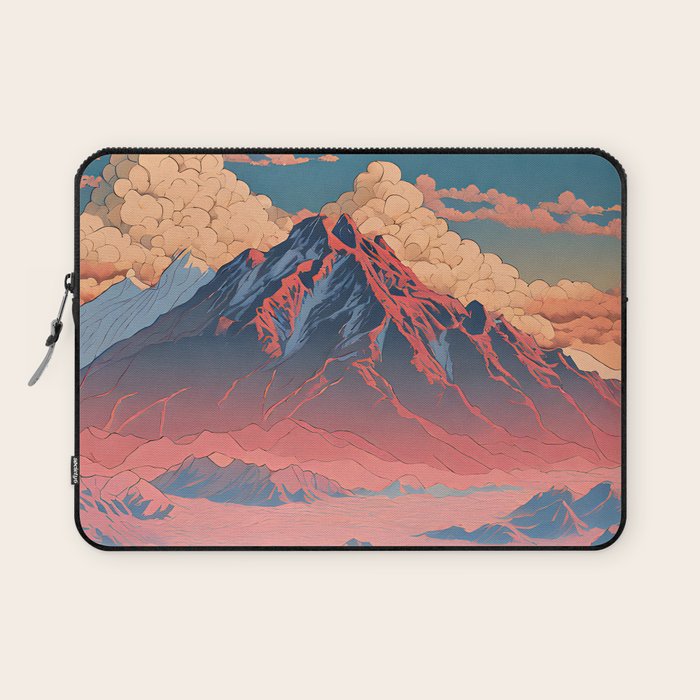 The Red - A Contemporary Ukiyo-e Nature Landscape Laptop Sleeve Gallery Image 1