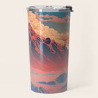 The Red - A Contemporary Ukiyo-e Nature Landscape Travel Mug Gallery Image 2