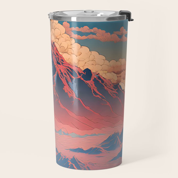 The Red - A Contemporary Ukiyo-e Nature Landscape Travel Mug Gallery Image 2