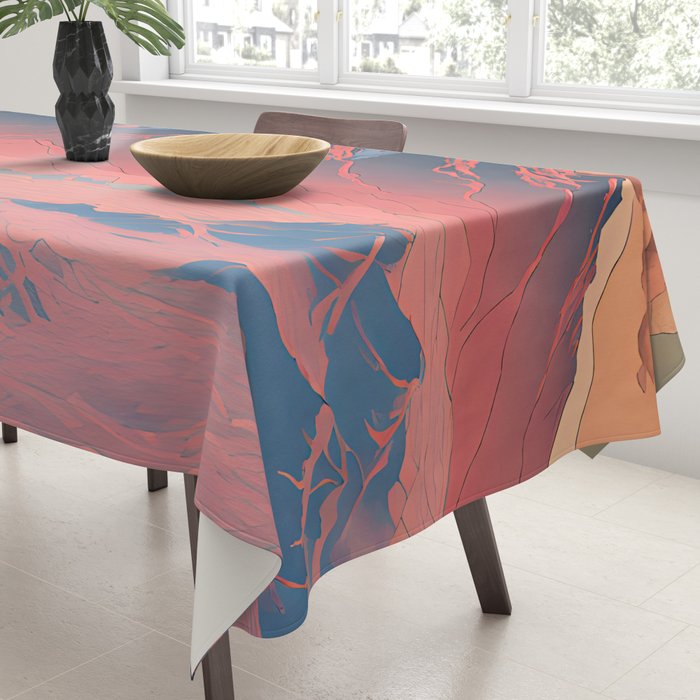 The Red - A Contemporary Ukiyo-e Nature Landscape Tablecloth Gallery Image 3