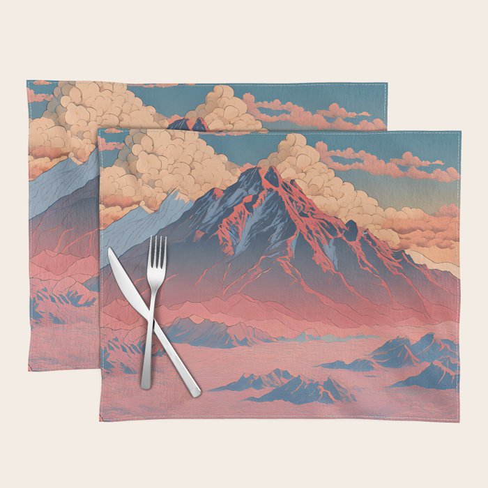 The Red - A Contemporary Ukiyo-e Nature Landscape Placemat Gallery Image 1