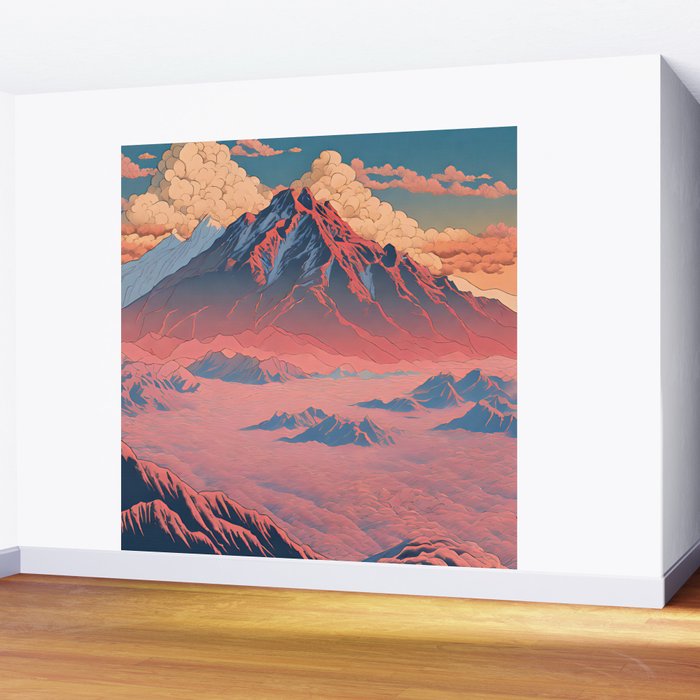 The Red - A Contemporary Ukiyo-e Nature Landscape Wall Mural Gallery Image 2