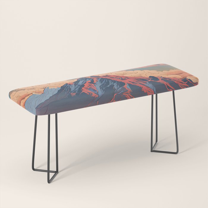 The Red - A Contemporary Ukiyo-e Nature Landscape Bench Gallery Image 1