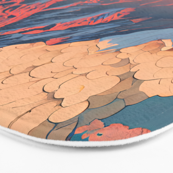 The Red - A Contemporary Ukiyo-e Nature Landscape Bath Mat Gallery Image 3