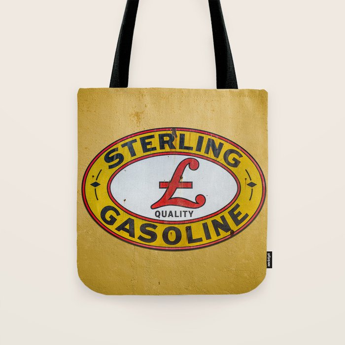 Vintage Sterling Gasoline Sign Tote Bag Gallery Image 1