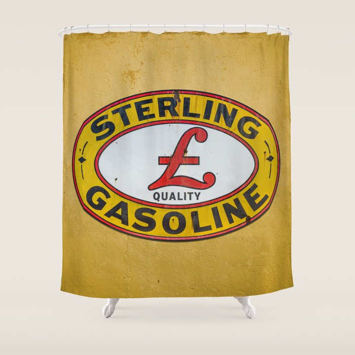 Vintage Sterling Gasoline Sign Shower Curtain Gallery Image 1
