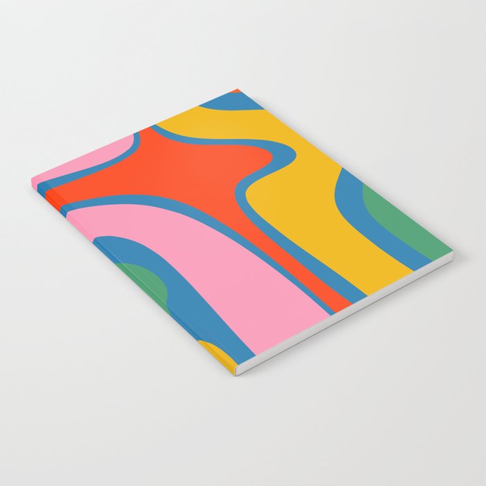 Copacetic Colourful Retro Abstract Pattern in Rainbow Pop Colours Notebook Gallery Image 2