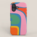 Copacetic Colourful Retro Abstract Pattern in Rainbow Pop Colours iPhone Case Gallery Image 1