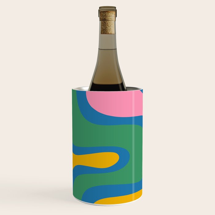 Copacetic Colourful Retro Abstract Pattern in Rainbow Pop Colours Wine Chiller Gallery Image 2